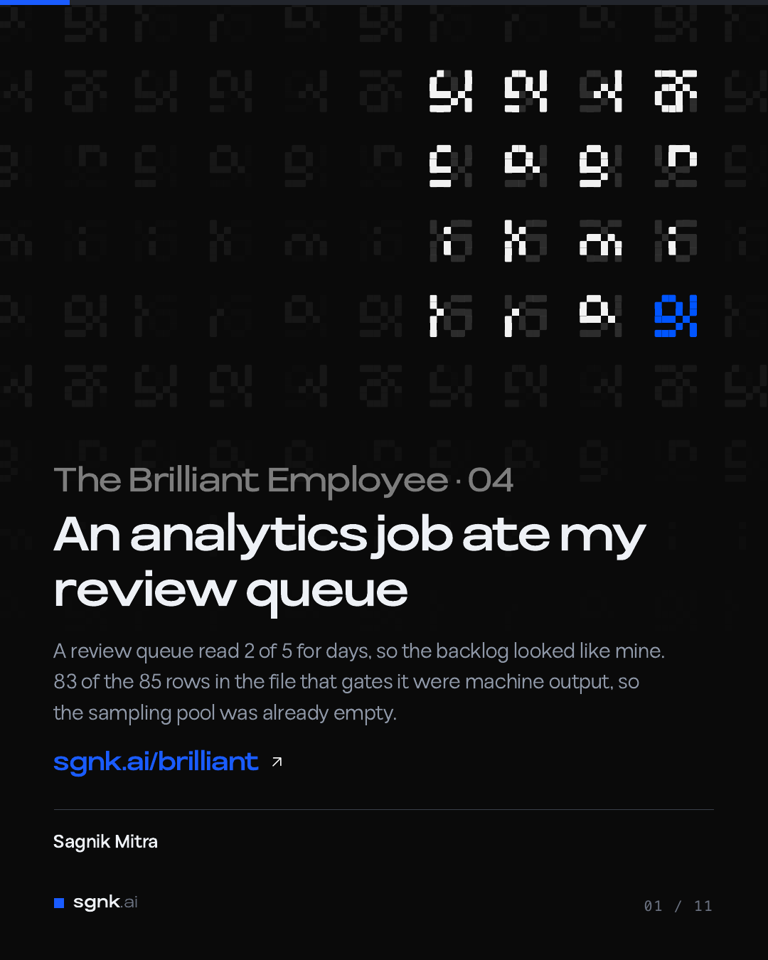 Jacket for episode 04, My Review Queue Reported Zero Remaining. An Analytics Job Had Eaten It